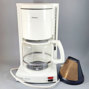 Krups Coffee Maker Type 134B Aroma Plus 12 Cup White w/Reusable Filter
